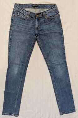 Levi's Jeans Juniors 9 Long Blue Med Wash 524 Too Superlow Skinny Denim